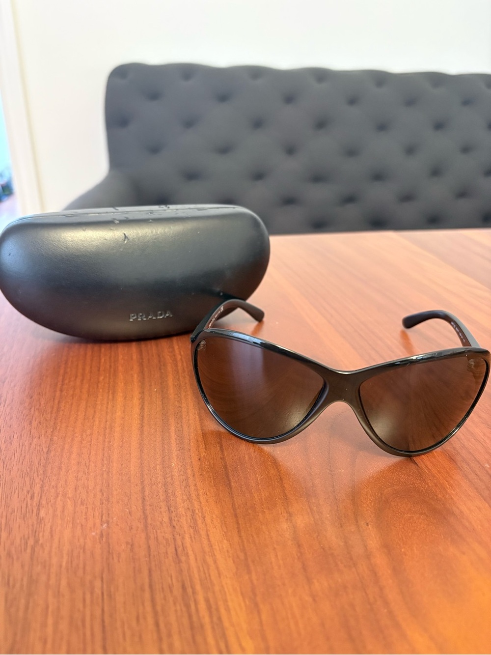 Prada SPR 13G Vintage Oversized Wrap Sunglasses with Case